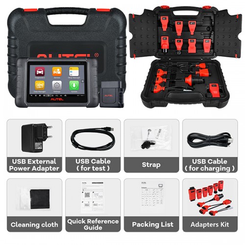 Français Autel MaxiPRO MP808BT Pro KIT OE-Level Full System Diagnostic Scanner avec Complete OBD1 Adapters Support Battery Testing