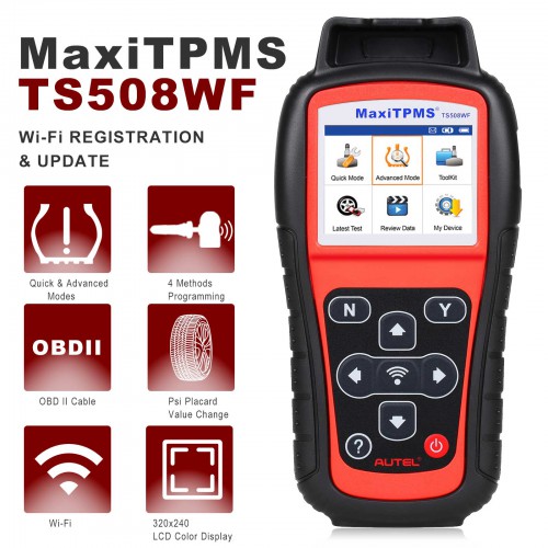 Français Autel MaxiTPMS TS508WF Advanced TPMS Service Tool Duel Frequency 315mhz et 433mhz Support WiFi