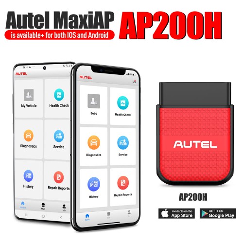 Original AUTEL MaxiAP AP200H Bluetooth OBD2 Scanner 4 Systems Engine/ Transmission/ ABS/ SRS Version Simplifiée de l'AP200 Android / iOS