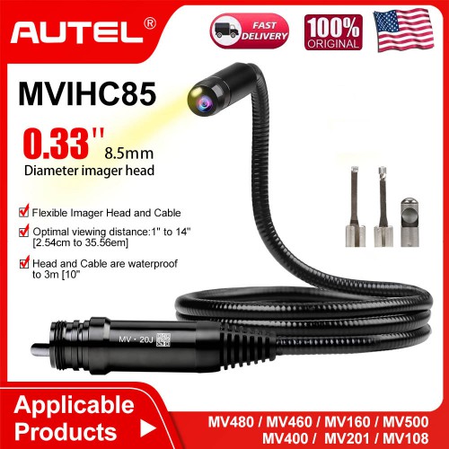 Autel MaxiVideo MV400/MV208 8.5mm Imager Head Replacement MVIHC8.5 USB Livraison Gratuite