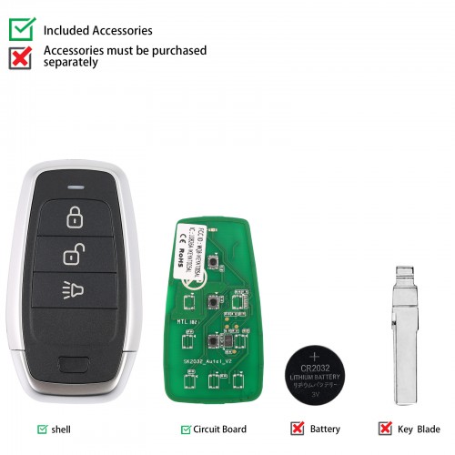AUTEL MAXIIM IKEY Standard Style IKEYAT003AL 3 Buttons Independent Smart Key (Lock/ Unlock/ Panic)