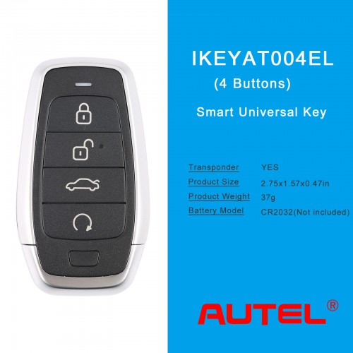 AUTEL MAXIIM IKEY Standard Style IKEYAT004EL 4 Buttons Independent Smart Key (Trunk/ Remote Start)