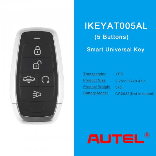 AUTEL MAXIIM IKEY Standard Style IKEYAT005AL 5 Buttons Independent Smart Key (Air Suspension/ Remote Start/ Panic)