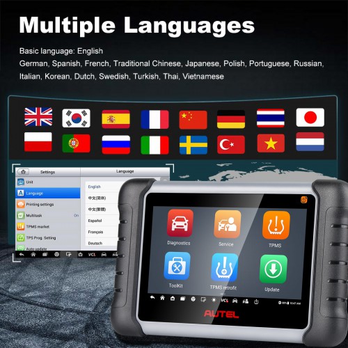 2023 Français Autel MaxiPRO MP808Z-TS MP808S-TS WIFI/Bluetooth Diagnostic Scanner TPMS Relearn Tool Battery Test Support Sensor Programming