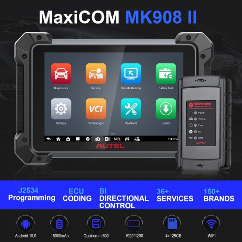 2023 Français Autel MaxiCOM MK908 II OE-Level Systèmes Complets Diagnostic Scanner Version Améliorée de MK908