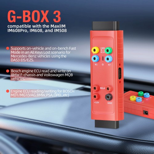 2023 Autel MaxiIM G-BOX 3 G-BOX3 Adapter pour Mercedes Benz All Key Lost Travaillez avec Autel IM608 Pro II / IM608 Pro / IM608 II / IM508