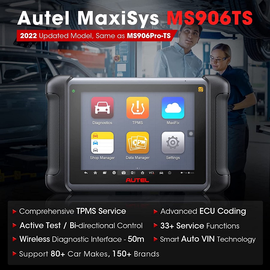 Autel MaxiSYS MS906TS OBD2 Bi-Directional Diagnostic Scanner